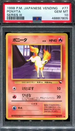 PSA 10 Pokemon 1998 Japanese Vending Series 3 Ponyta #77 - Image 1