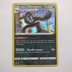 Pokemon Galarian Obstagoon Holo Rare Card 037/073 Champion's Path - Image 1