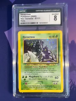 Pokemon Heracross Neo Genesis Set 2000 #6 Holo Rare CGC 8 NM/ Mint - Image 1