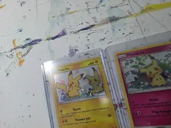 Pokemon TCG Pikachu SM162 & Mimikyu SM163 Black Star Promo Holo NM Swirl - Image 2