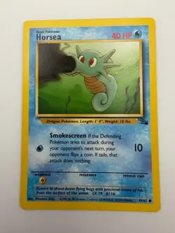 #49/62 Horsea Normal Common - Pokemon TCG Fossil - Vintage - LP (See Photos) - Image 1