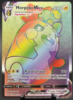 Morpeko VMAX 204/202 Secret Rare Sword & Shield Base Full Art Pokemon TCG NM - Image 1
