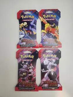 4x Pokemon TCG Scarlet & Violet Destined Rivals Sleeved Packs BRAND NEW Art Set - Image 1
