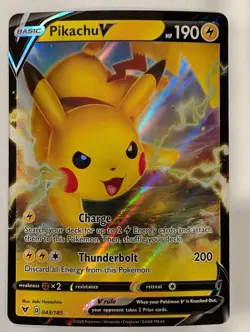 Pikachu V 043/185 Ultra Rare Vivid Voltage Pokemon Holo Foil Nice! - Image 1