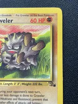Pokemon Graveler 37/62 1st Edition Fossil Uncommon MP - Image 3