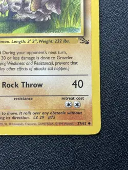 Pokemon Graveler 37/62 1st Edition Fossil Uncommon MP - Image 4