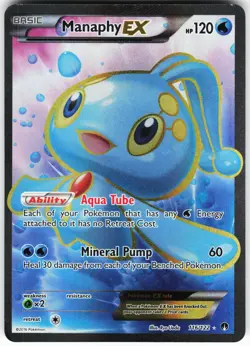 Manaphy EX (Full Art) 116/122 Pokemon XY - BREAKpoint Ultra Rare DAMAGED - Image 1