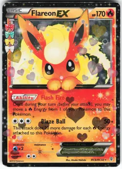 Flareon EX RC6/RC32 Pokemon Generations: Radiant Collection Holo Ultra Rare HP - Image 1