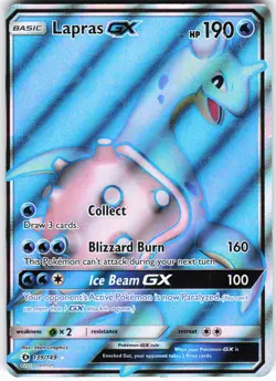 Lapras GX (Full Art) 139/149 Pokemon SM Base Set Holo Ultra Rare HP - Image 1