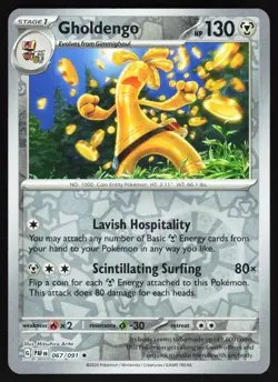 Gholdengo 067/091 Pokemon SV: Paldean Fates Reverse Holo Rare NM - Image 1