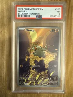 Phanpy Illustration Rare 205/191 SV08: Surging Sparks Pokemon TCG PSA 7 - Image 1
