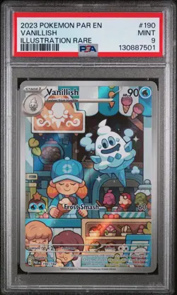 Vanillish Pokemon Illustration Rare Par En-Paradox Rift 190/182 PSA 9 - Image 1