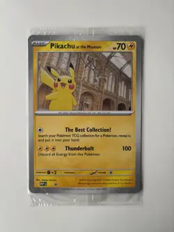 🌍🚚 Pikachu⚡at the Natural History Museum Pokemon Sealed JUMBO Promo Card - Image 1