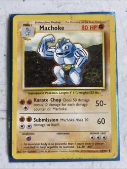 4TH PRINT MACHOKE - 34/102 - Base Set - 4th Print - 1999-2000 - Pokemon Card - Image 1