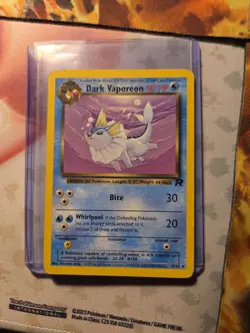 Pokemon Dark Vaporeon Card 45/82 Team Rocket Set HP WOW LOOK BINDER COPY - Image 1