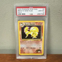 PSA 10 Brock’s Ninetales 3/132 Holo Pokemon Card Gym Challenge - Image 1