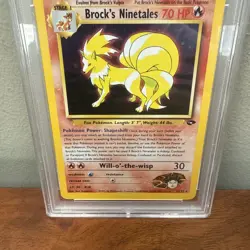 PSA 10 Brock’s Ninetales 3/132 Holo Pokemon Card Gym Challenge - Image 3