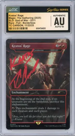 CGC AUTO 10 Signed T.C. Carson Kratos' Rage - Pyrohemia (2211) Foil - Image 1