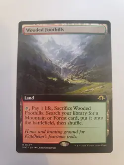 MTG Wooded Foothills Extended Art Modern Horizons 3 MH3 NM - Image 1