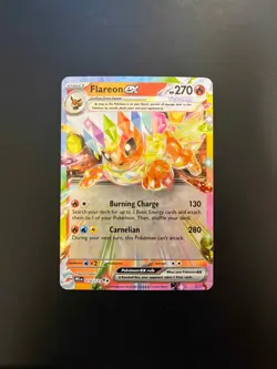 Pokemon Flareon ex 014/131 Prismatic Evolutions Double Rare Holo NM English - Image 1
