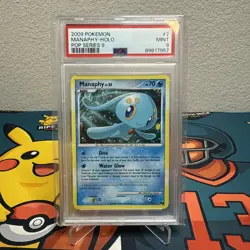 Pokemon POP Series 9 Manaphy Holo PSA 9 Mint Swirl 2009 2/17 🌀 - Image 1