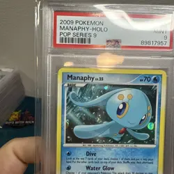 Pokemon POP Series 9 Manaphy Holo PSA 9 Mint Swirl 2009 2/17 🌀 - Image 2