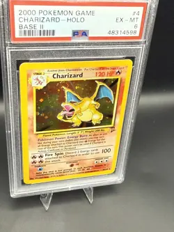 2000 POKEMON GAME BASE II #4 CHARIZARD-HOLO PSA 6 - Wing Tip Swirl🌀 - Image 3