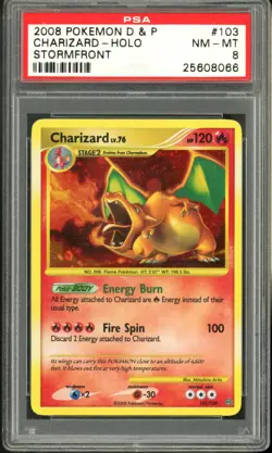 2008 Pokemon Diamond & Pearl Stormfront 103 Charizard Holo PSA 8 Near Mint - Image 1
