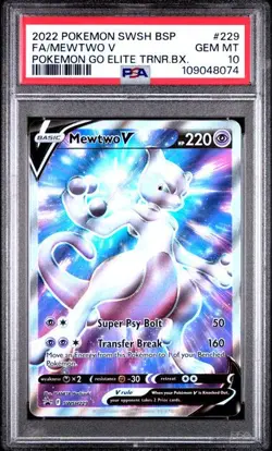Pokemon Pokemon Go - MEWTWO V - SWSH229 - BLACK STAR PROMO - PSA 10 - Image 1