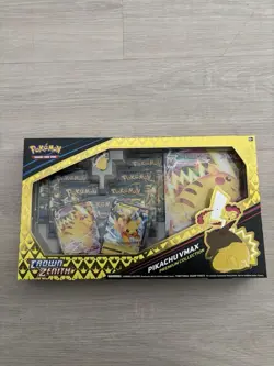 Pokemon TCG Crown Zenith Pikachu VMax Premium Collection Box - 7 Booster Packs - Image 1
