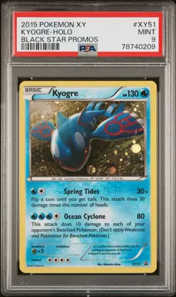 2015 POKEMON XY BLACK STAR PROMOS #XY51 KYOGRE-HOLO PSA 9 - Image 1