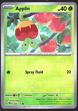 Applin Prismatic Evolutions 009/131 Poke Ball Pokeball Holo Pokemon TCG NM - Image 1