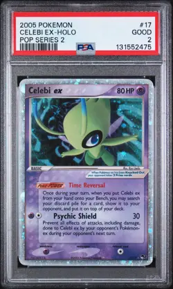 Celebi ex Holo Rare Pop Series 2 17/17 Pokemon TCG 2005 PSA 2 - Image 1
