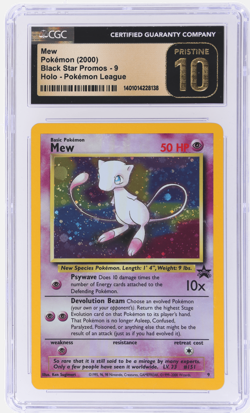 2000 Pokemon Wizards of the Coast Black Star Promo Mew League Holo #9 CGC PRI - Image 1