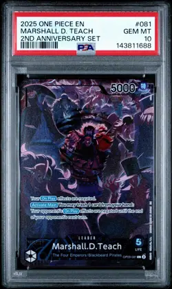 One Piece CCG Marshall.D.Teach 2nd Anniversary Set OP09-081 PSA 10 Gem Mint - Image 1
