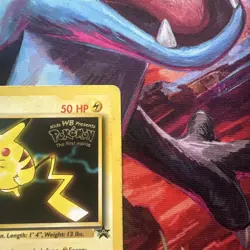 Pikachu #4 Black Star Promo Pokemon Card First Movie WB STAMP WOTC 1999 LP/VG - Image 4
