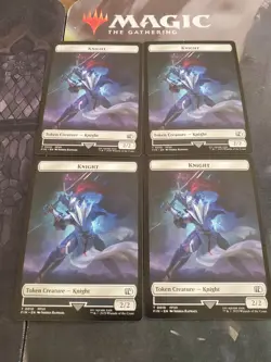 Mtg. 4x Knight / Hero Double-Sided Tokens. Final Fantasy. Nm - Image 1
