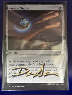 Arcane Signet Throne of Eldraine Non-foil Signed By Dan Scott Gold Signature Mtg - Image 1