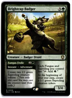Brightcap Badger NM BLC Commander: Bloomburrow MTG - Image 1