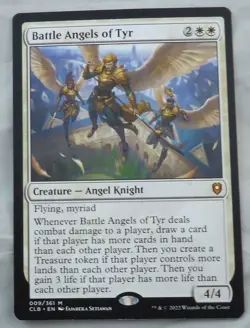 Battle Angels of Tyr Mythic Rare Magic The Gathering CLB NM - Image 1
