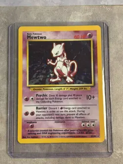 Pokemon Base Set #10 Mewtwo Holo Rare – Near Mint/Lightly Played Raw WOTC - Image 1