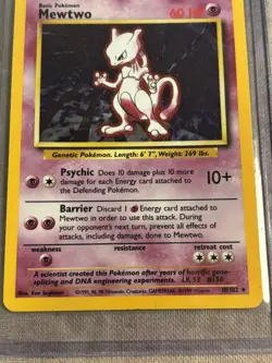 Pokemon Base Set #10 Mewtwo Holo Rare – Near Mint/Lightly Played Raw WOTC - Image 3