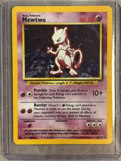 Pokemon Base Set #10 Mewtwo Holo Rare – Near Mint/Lightly Played Raw WOTC - Image 4