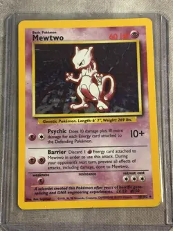 Pokemon Base Set #10 Mewtwo Holo Rare – Near Mint/Lightly Played Raw WOTC - Image 5