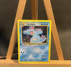 Feraligatr 5/111 2000 1st Edition Neo Genesis Pokemon Holo DOUBLE SWIRL NM/LP+ - Image 1