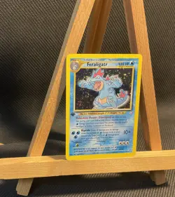 Feraligatr 5/111 2000 1st Edition Neo Genesis Pokemon Holo DOUBLE SWIRL NM/LP+ - Image 2