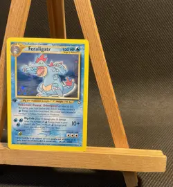 Feraligatr 5/111 2000 1st Edition Neo Genesis Pokemon Holo DOUBLE SWIRL NM/LP+ - Image 5