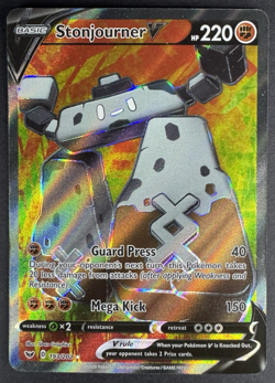 Stonjourner V 193/202 Full Art Holo Rare - Sword & Shield Base - Pokemon TCG NM - Image 1