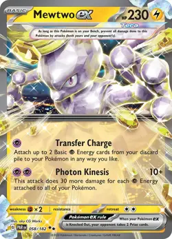 Pokemon TCG Holofoil - Mewtwo ex - 058/182 / NM / English - Image 1