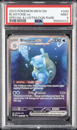 2023 POKEMON MEW EN-151 SPECIAL ILLUSTRATION RARE #200 BLASTOISE EX PSA 9 - Image 1